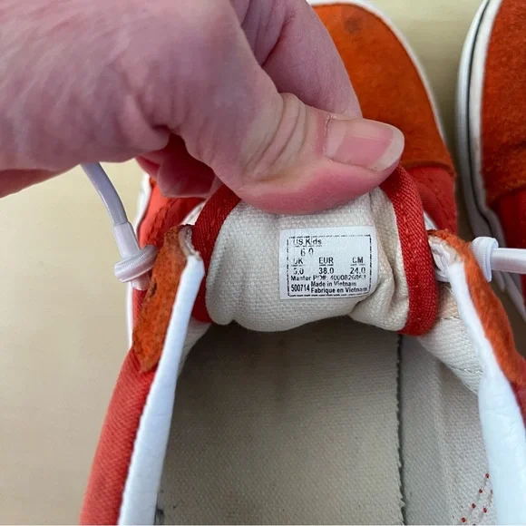 Vans Unisex Orange and White Suede Sneakers - Picture 12 of 13